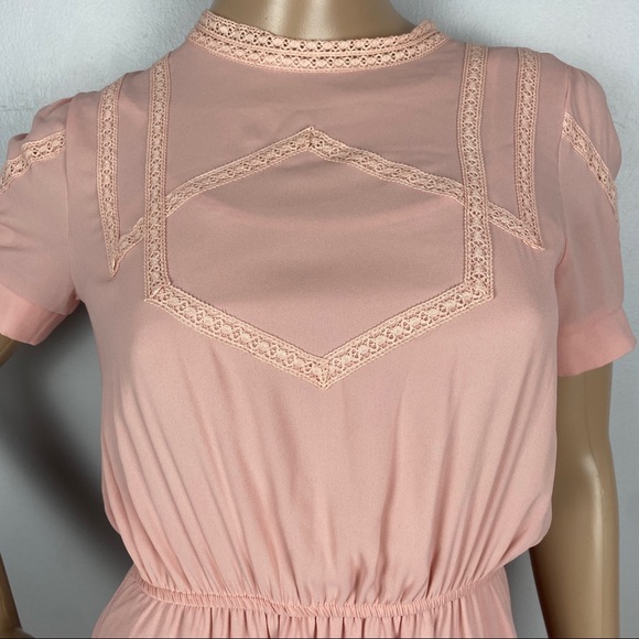 PARKER PINK EMBROIDERED SHORT SLEEVE MINI DRESS - Picture 3 of 7
